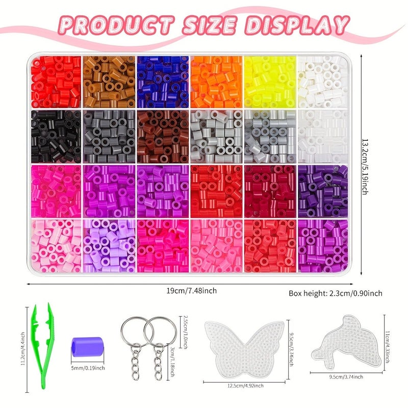 Gift Box Colorful DIY Pixel Art Kit Includes Multi Colored Pixel Beads Animal House Shape Templates Tools Creative Pendant Making - Image 4