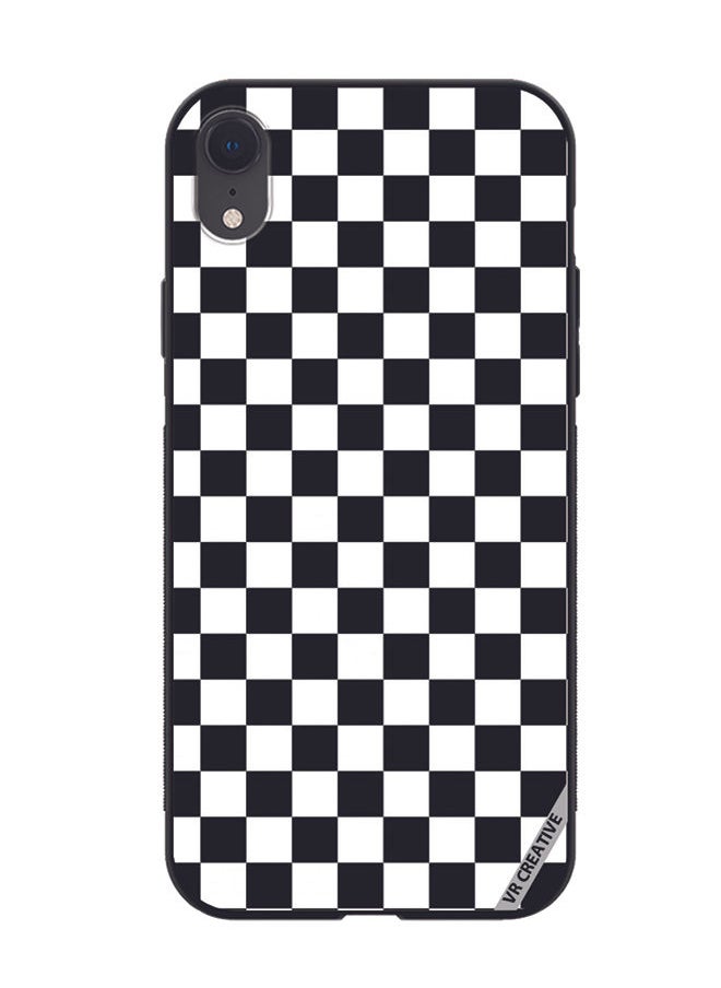 VR CREATIVE Protective Case Cover For Apple iPhone XR Black And White Box Design Multicolour  - Image 1
