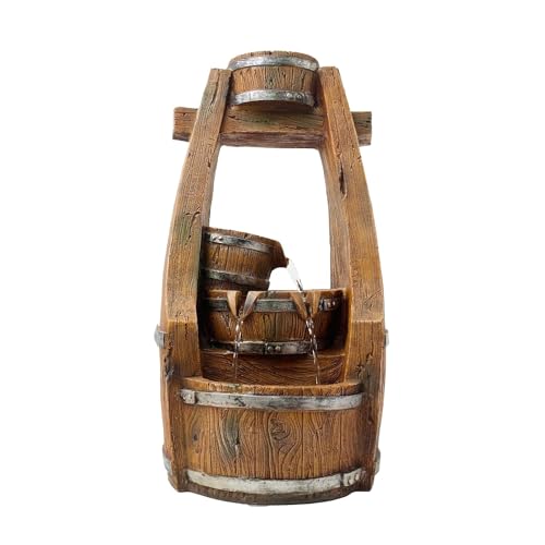 Kuber Industries Polyresin Water Fountain Indoor Home Decor with LED Lights | 28.5x24x48cm | Fountain for Living Room/Hall/Office/Garden D?cor Gifting | Bronze Color - Image 5