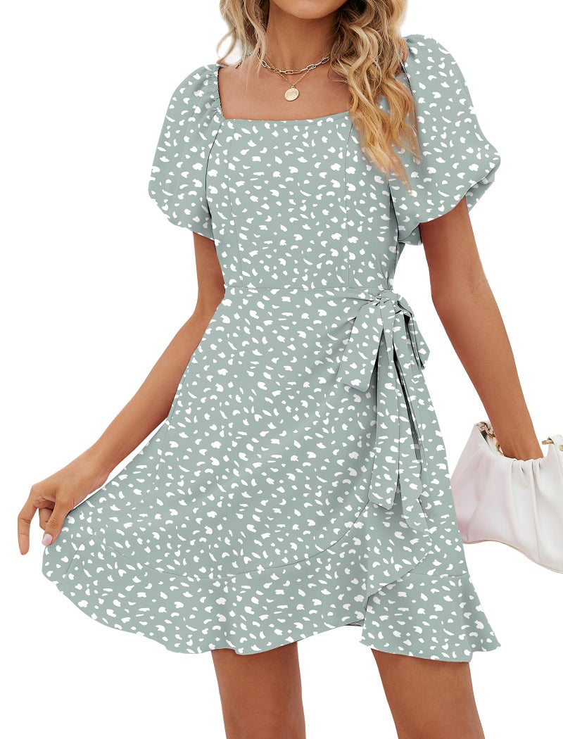Sampeel Summer Dresses for Women 2026 Tie Waist Dresses Flowy Cute Beach Vacation Outfits L - Image 1