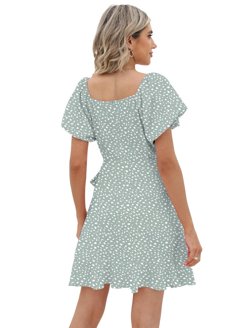 Sampeel Summer Dresses for Women 2026 Tie Waist Dresses Flowy Cute Beach Vacation Outfits L - Image 4