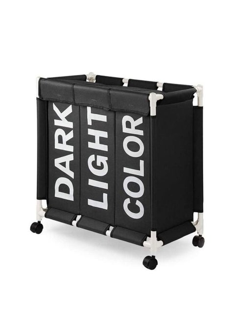 Clothes Laundry Basket Black 62x35x65cm