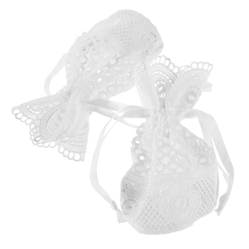 White Lace Drawstring Bags 10x14cm Mini Burlap Jewelry Pouch Wedding Party Favor Storage - Image 2