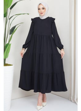 Ruffle Shoulder Ayrobin Hijab Dress Black - pzsku/Z7ECE2FE071097AE86CCAZ/45/_/1738059422/99484256-1ec8-40e9-8e9c-9a3f545eeb36