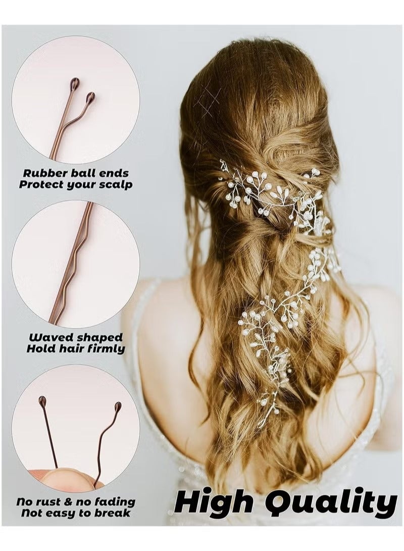 Bobby Pins Brown, 200-Count Hair Pins With Store Box, Great for All Hair Types(2.2 Inch) - Image 1