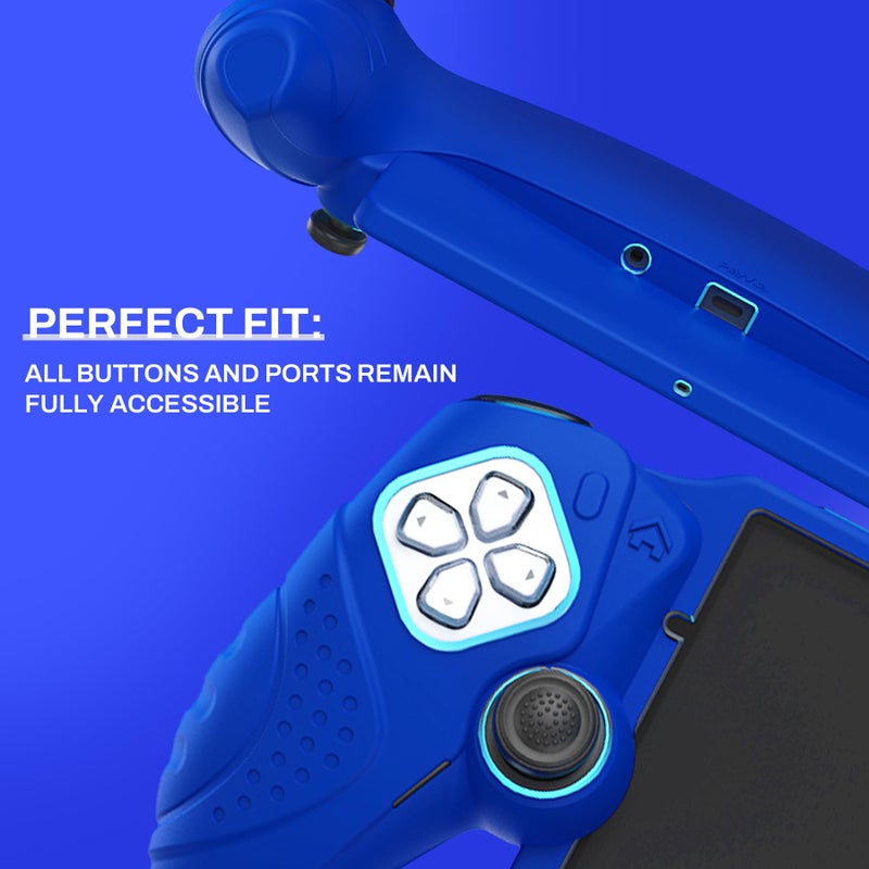 PlayVital Design for PS Portal Cover, Guardian Edition Silicone Protective Case for PS Portal Remote Player with Thumb Grips - Shockproof, Anti-Slip Grip Accessories - Blue - Image 4