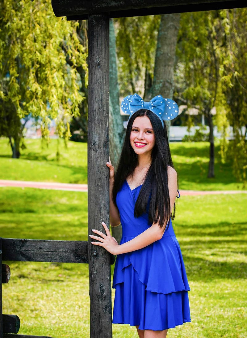 KARETT Pearl Mouse Ears Bow Headbands, Sparkle Mouse Ears Headband Glitter Hair Band for Party Princess Decoration - Image 3