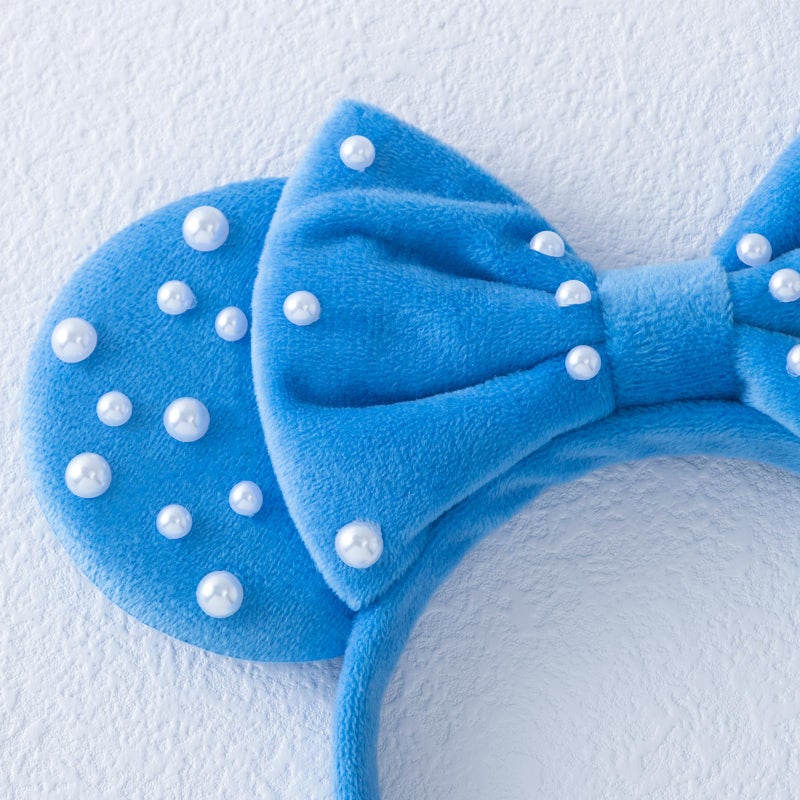 KARETT Pearl Mouse Ears Bow Headbands, Sparkle Mouse Ears Headband Glitter Hair Band for Party Princess Decoration - Image 5