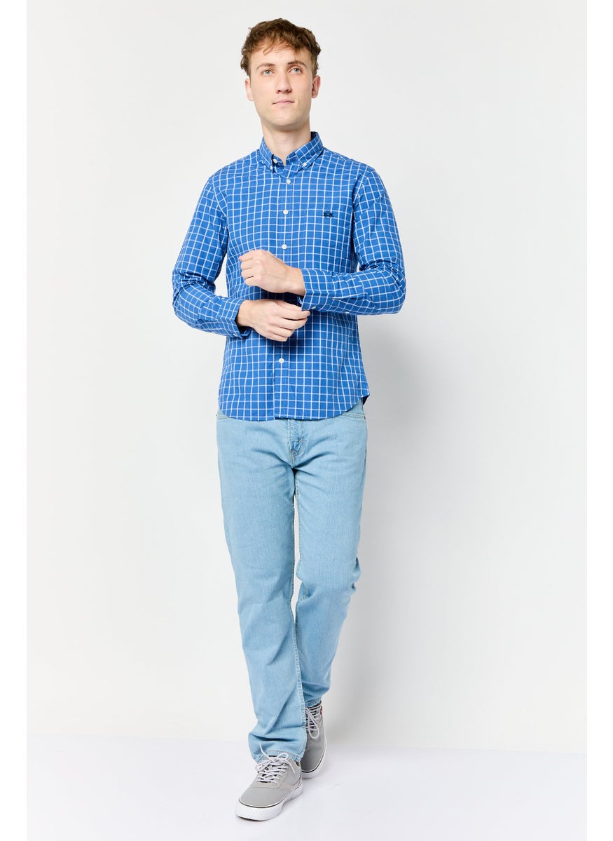 La Martina Men Tailored Fit Embroidered Logo Long Sleeves Casual Shirt, Multicolor  - Image 2