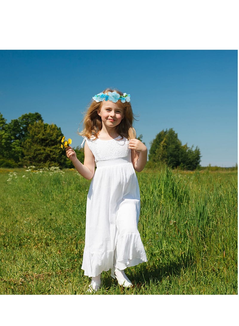 SOLARAE Flower Crown Headband, Hair Wreath Floral Crown Headpiece, 2 Pack Party Decoration Headdress Headwear, Wedding Bridal Hair Hoop Leaf Ribbon, Women Girl Festival Wedding Festival Party - Image 5