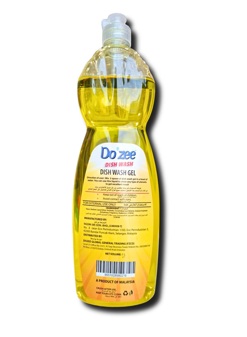 دو'زي الإمارات العربية المتحدة سائل غسل صحون بالليمون، 1 لتر - Image 2