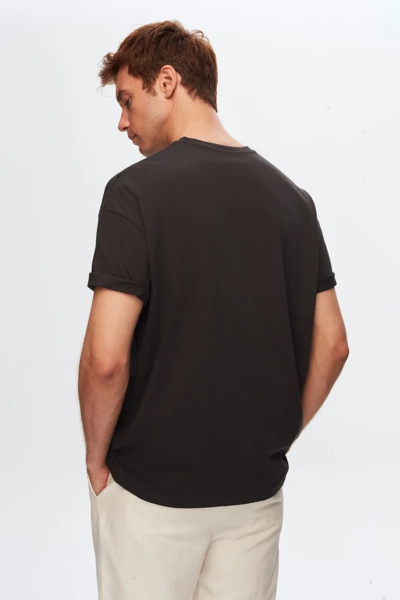 دي أس دامات Comfort Anthracite 100% Cotton T-Shirt 6HC14ORT02006
