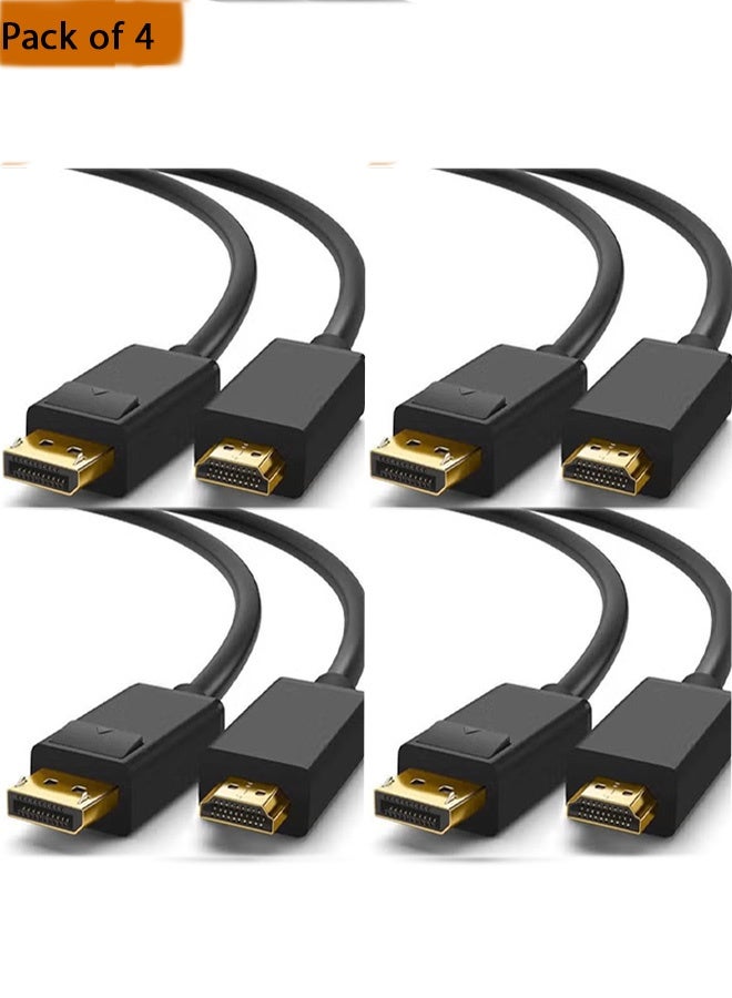 تايمي مجموعه من 4 كابل  4K  الي كابل DP  ذكر إلى ذكر يدعم بطاقة الرسومات والكمبيوتر الشخصي والتلفزيون يدعم الصوت ونظام الواقع الافتراضي - Image 1