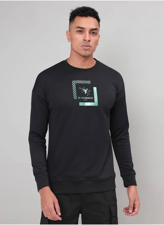 تكنوسبورت 4-Way Stretch Printed Sweatshirt by Styli