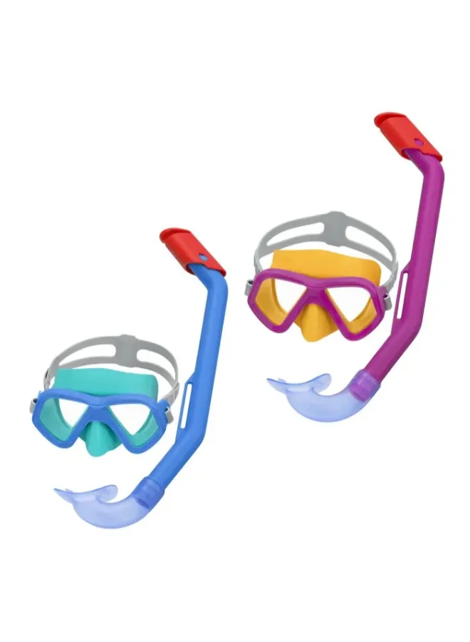 Bestway Bestway Dominator Snorkel Mask Set for Kids, UV Protection, Impact-Resistant Polycarbonate Lens, Adjustable Head Strap, Leak-Resistant Snorkeling Mask & Snorkel, Ages 3+, Assorted Colors
