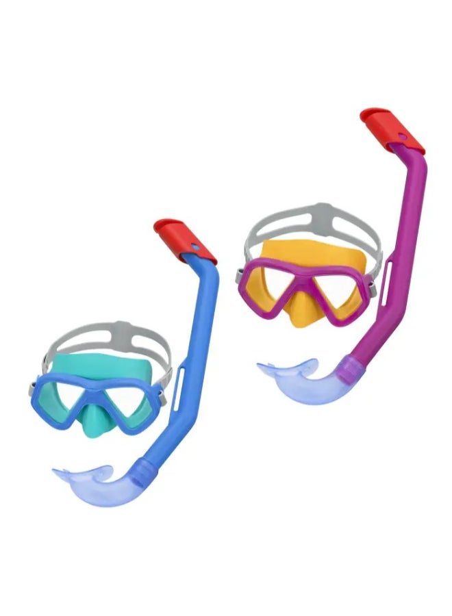 Bestway Dominator Snorkel Mask Set for Kids, UV Protection, Impact-Resistant Polycarbonate Lens, Adjustable Head Strap, Leak-Resistant Snorkeling Mask & Snorkel, Ages 3+, Assorted Colors - Image 1