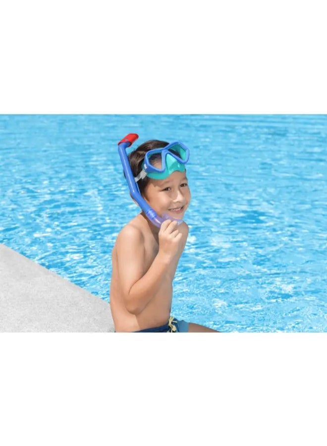 Bestway Dominator Snorkel Mask Set for Kids, UV Protection, Impact-Resistant Polycarbonate Lens, Adjustable Head Strap, Leak-Resistant Snorkeling Mask & Snorkel, Ages 3+, Assorted Colors - Image 4