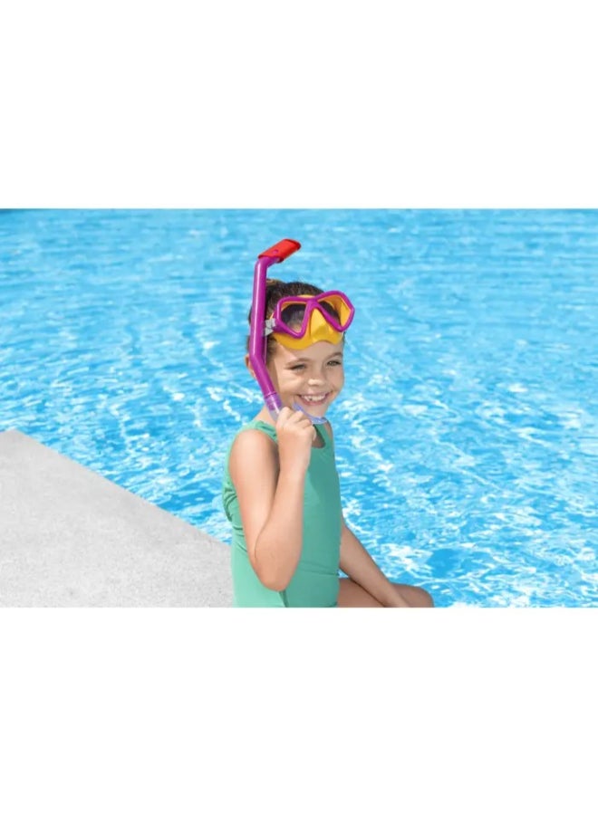 Bestway Dominator Snorkel Mask Set for Kids, UV Protection, Impact-Resistant Polycarbonate Lens, Adjustable Head Strap, Leak-Resistant Snorkeling Mask & Snorkel, Ages 3+, Assorted Colors - Image 3