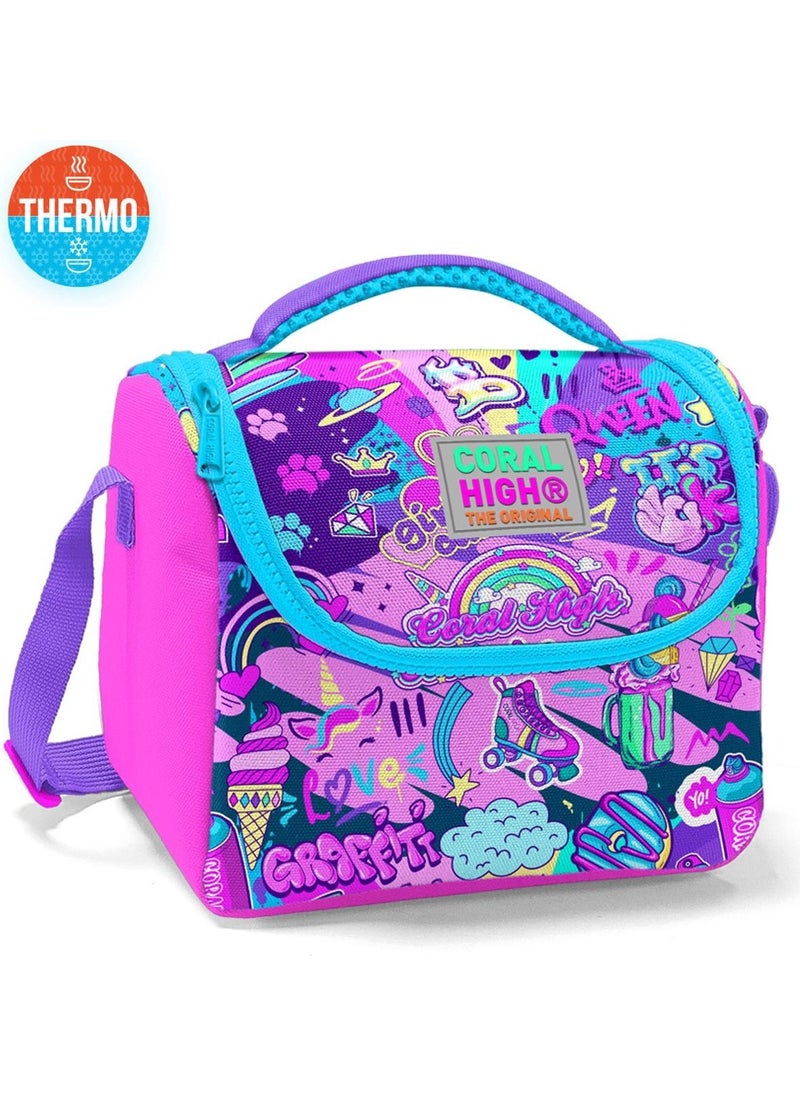 CORAL HIGH Kids Graffiti Patterned Thermo Lunchbox 11760  - Image 3