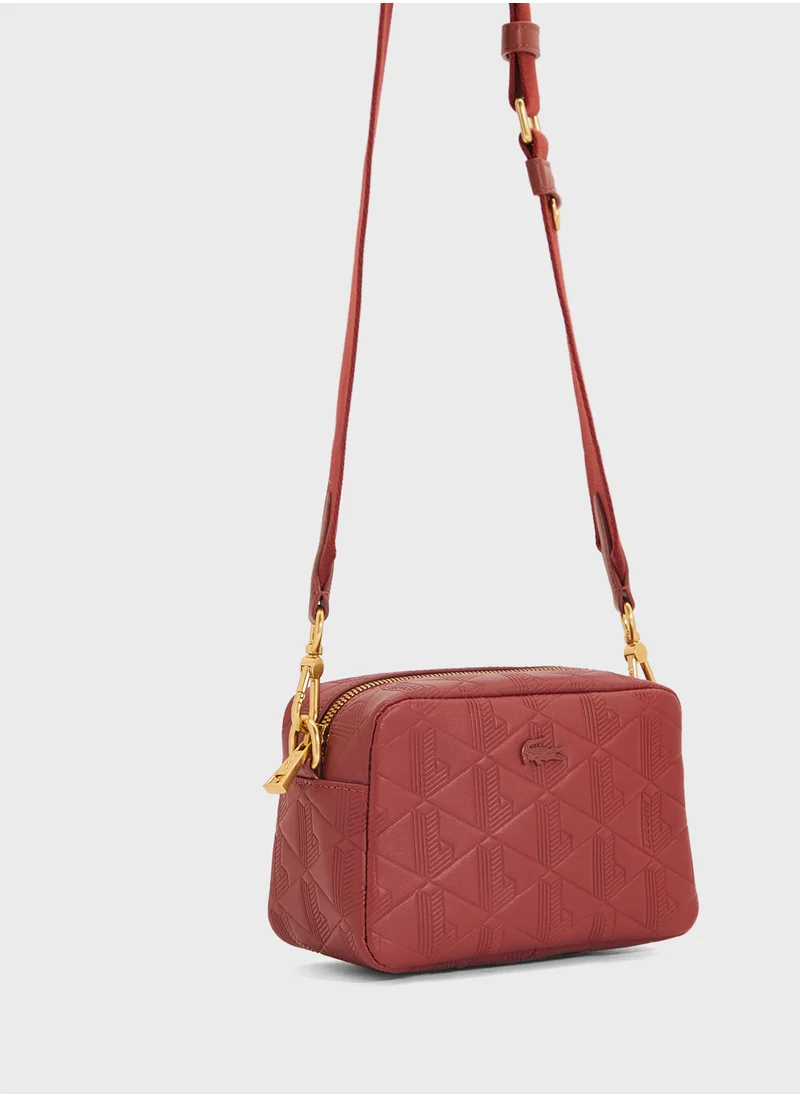 LACOSTE Monogram Zip Over Crossbody