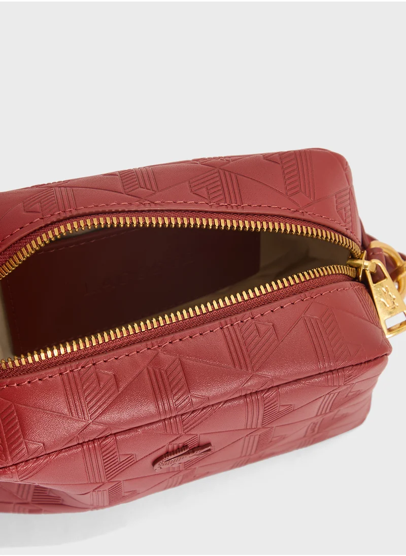 LACOSTE Monogram Zip Over Crossbody