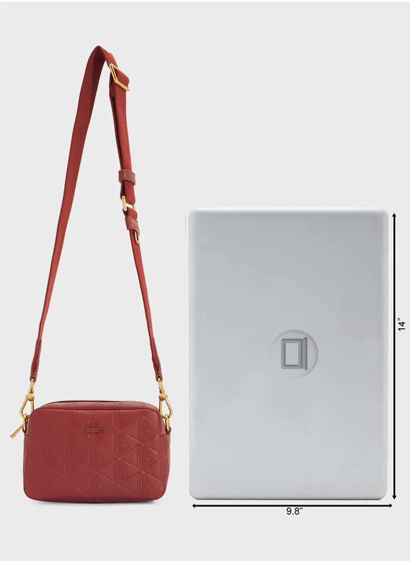 LACOSTE Monogram Zip Over Crossbody