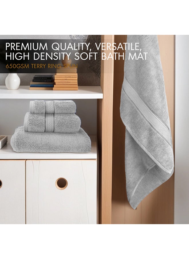 Hotel Linen Klub Hotel Linen Klub LUXURY PACK of 4 Bathroom Towel Sets - 100% Cotton 650 GSM Terry Dobby Border Ring Spun - Super Soft ,Quick Dry,Highly Absorbent ,Bathroom Towel Set with 900GSM Bath Mat, Silver  - Image 3