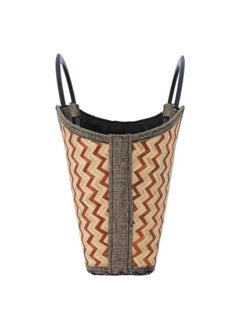 Alsaif Gallery Thermos bag wicker beige with a hand  - Image 1