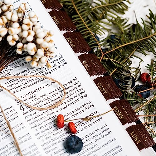UPAFEXXI-Leather Bible Tabs, Bible Tabs for Women and Men(Gold Foil Lettering) Large Print Stickers, Easy to Read and Apply, 80 Chapters Labels for Easy Navigation (Brown Small) - Image 4