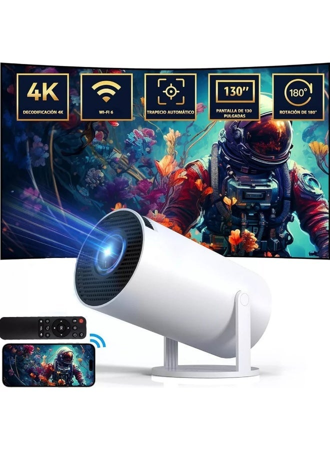 بروجكتور محمول بوكيت من روش، واي فاي 5 جي، نظام أندرويد 11.0، متوافق مع دقة 4 كيه، مسرح منزلي بحجم 130 بوصة، للاستخدام الداخلي والخارجي، هدية عيد ميلاد مثالية، متوافق مع منفذ HDMI/منفذ USB/بلاي ستيشن 5/آي أو إس/بلاي ستيشن 4 - Image 2