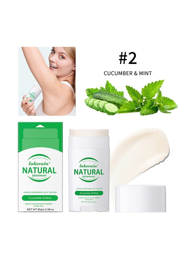 lakerain Natural Deodorant Stick, Natural Deodorant for Women and Men, Long Lasting All-Day Odor and Sweat Protection Waterproof (Cucumber & Mint) - Image 2