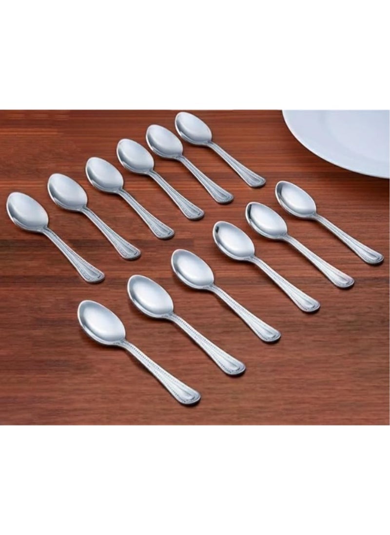 Generic Stainless Steel Dinnerware Set 48 Pieces - 24 Forks and 24 Spoons - Durable Lightweight Design - Dishwasher Safe - Elegant Shine for Family and Events  - Image 3