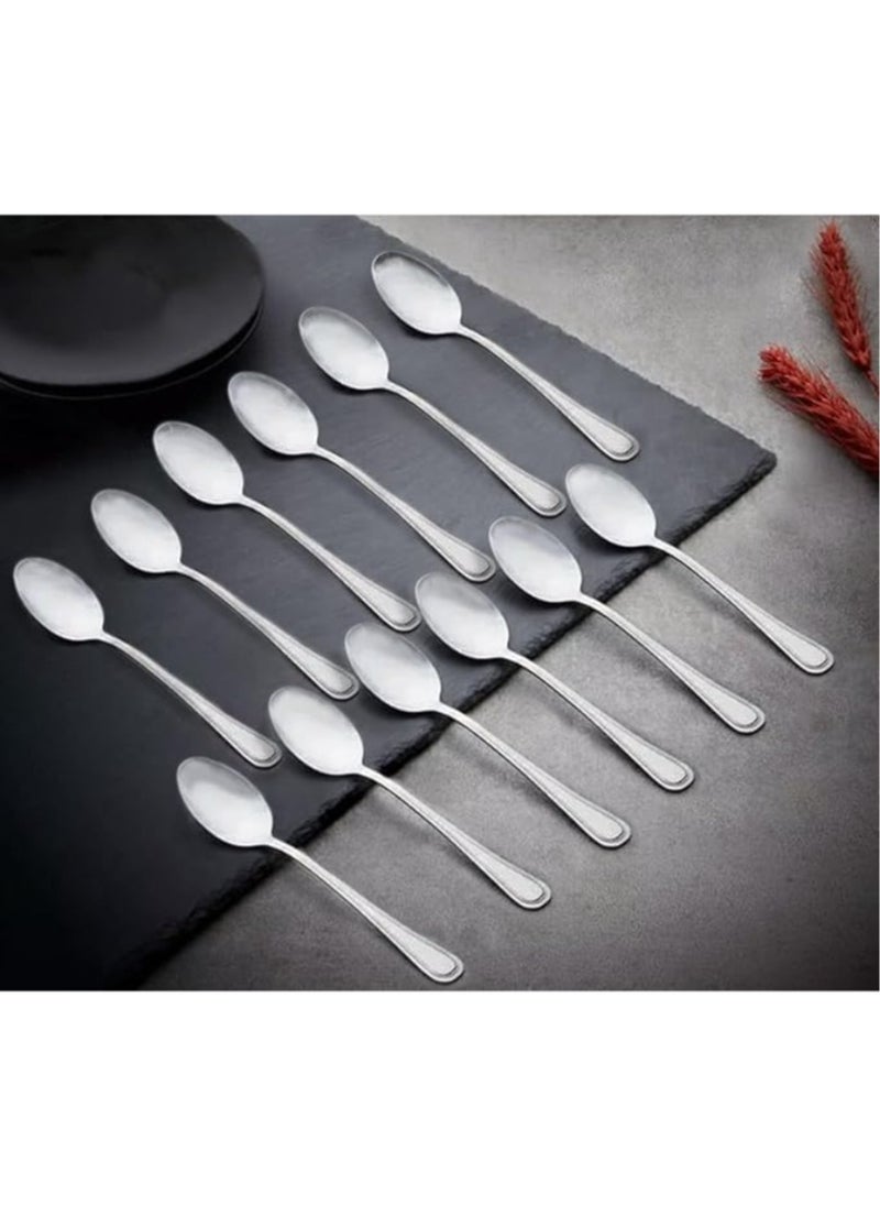 Generic Stainless Steel Dinnerware Set 48 Pieces - 24 Forks and 24 Spoons - Durable Lightweight Design - Dishwasher Safe - Elegant Shine for Family and Events  - Image 4
