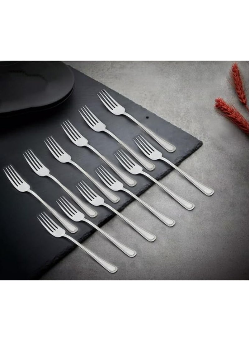 Generic Stainless Steel Dinnerware Set 48 Pieces - 24 Forks and 24 Spoons - Durable Lightweight Design - Dishwasher Safe - Elegant Shine for Family and Events  - Image 5