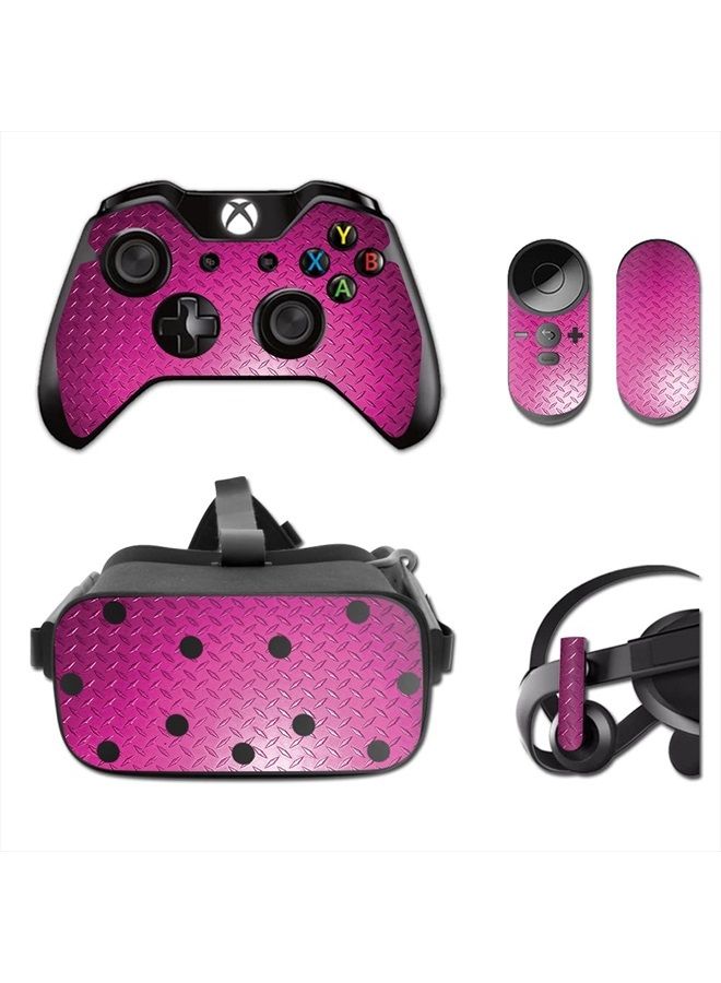 MIGHTY SKINS MightySkins Skin Compatible with Oculus Rift CV1 wrap Cover Sticker Skins Pink Diamond Plate