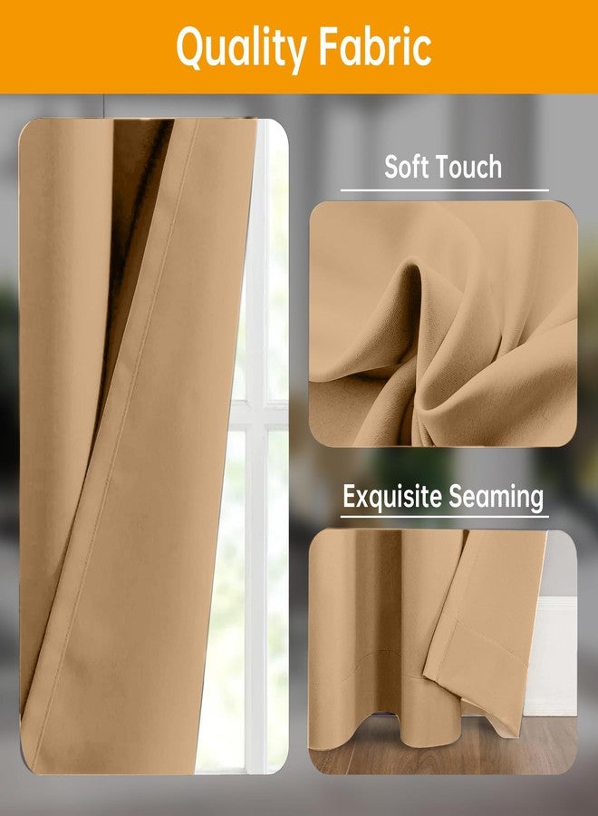 hoeflife Room Divider Curtains Flexible Ceiling Tracks set Curtain track Ceiling Mount Blackout Curtain for Living Room Bedroom Ceiling Curtain Rod Privacy Dividers Panels W100 x H96 Khaki Drape & Black rail - Image 3