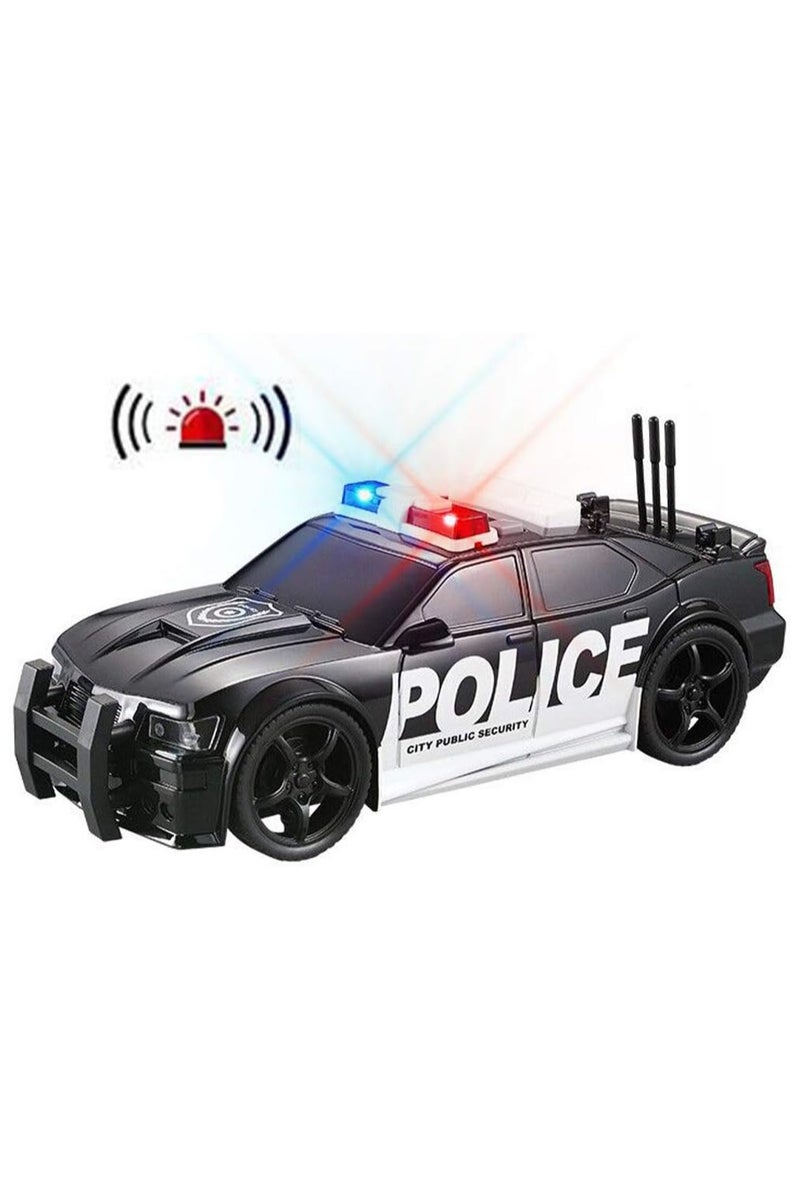 LS Police Car Toy for Kids 1:20 Scale with Flashing Lights Siren Sounds Friction Powered Pretend Play Vehicle Chase Rescue Toy for Boys Girls Everyday Play Gift - Image 1
