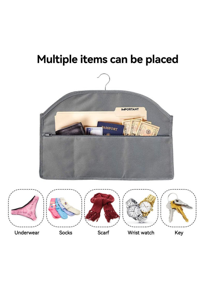 SYOSI Hanger Diversion Safe with Hidden Zipper Pocket - ireproof Water-resistant Hidden Pocket Safe Large Capacity Secret Compartment for Organizing Wardrobe For Home Or Travel Black - Image 3