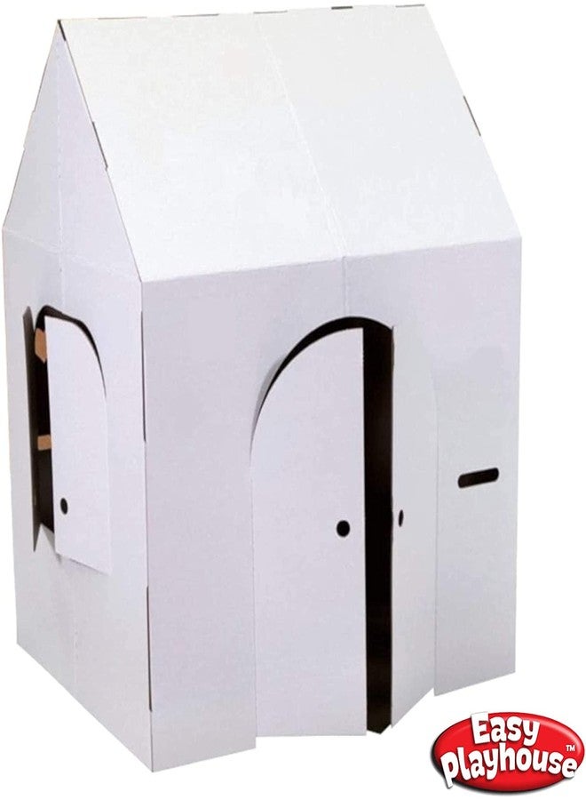 Easy Playhouse Blank Crafty Cottage - Kids Art and Craft for Indoor Fun, Color, Draw, Doodle on this Blank Canvas - Decorate and Personalize a Cardboard Fort, 32" x 26.5" x 40.5" - Made in USA, Age 3+ - Image 3