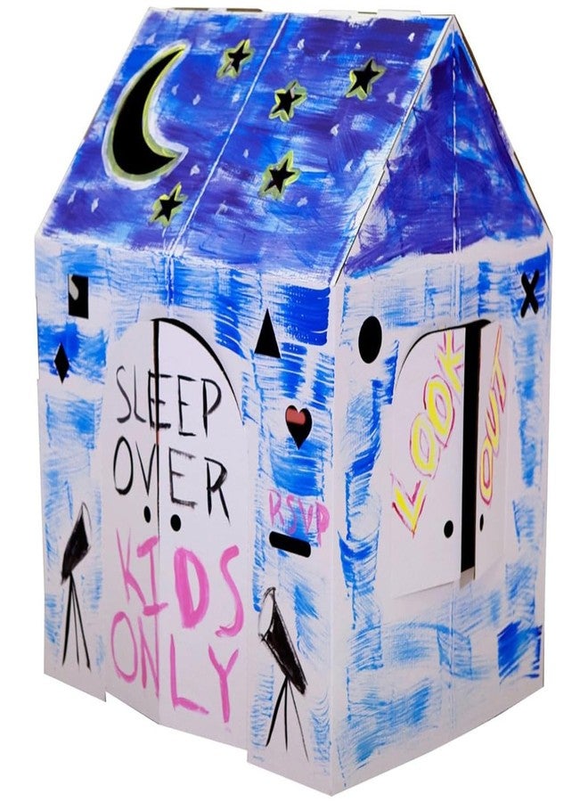 Easy Playhouse Blank Crafty Cottage - Kids Art and Craft for Indoor Fun, Color, Draw, Doodle on this Blank Canvas - Decorate and Personalize a Cardboard Fort, 32" x 26.5" x 40.5" - Made in USA, Age 3+ - Image 4