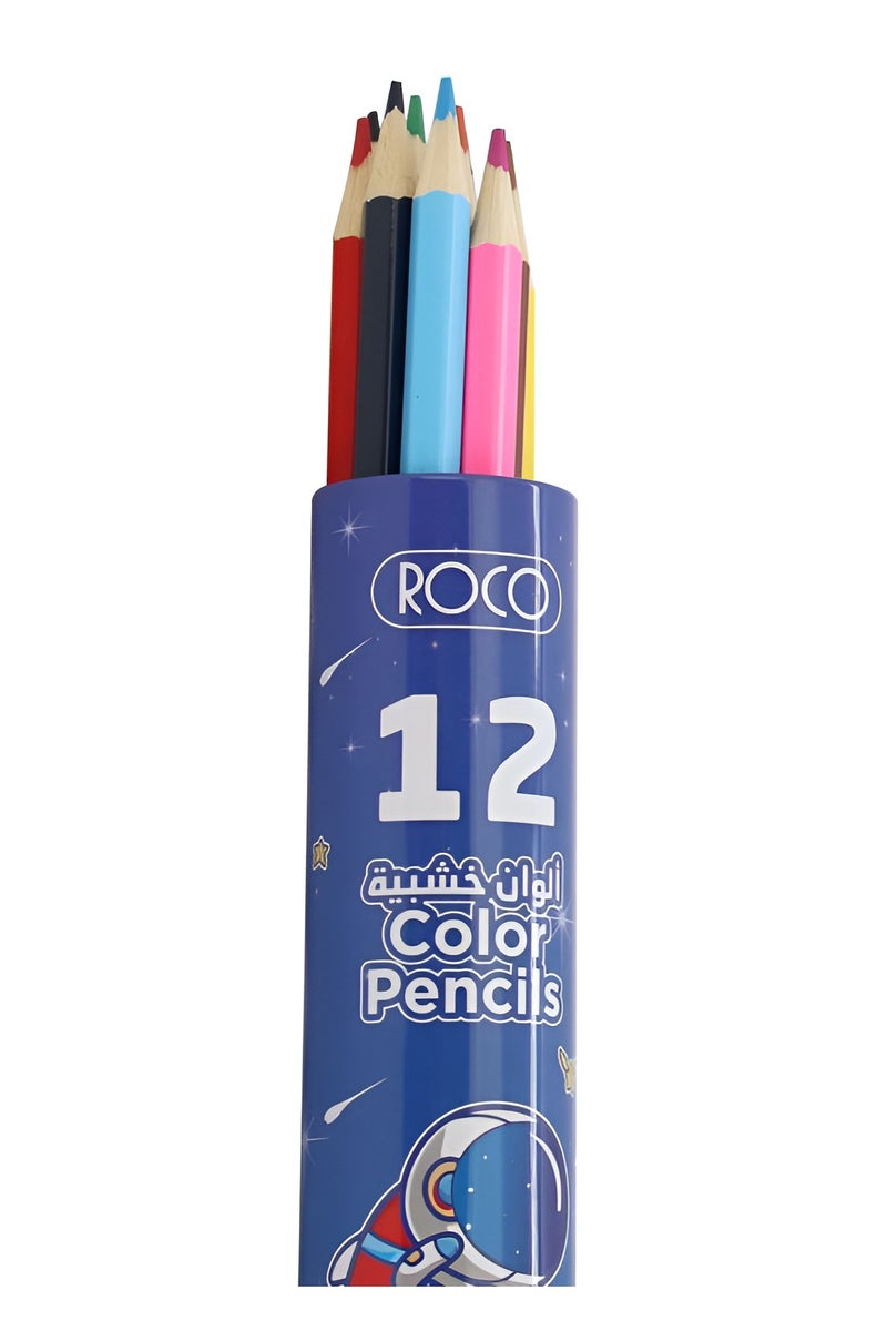 ROCO Space Journey Color Pencil Set – 12 Assorted Colors - Image 2