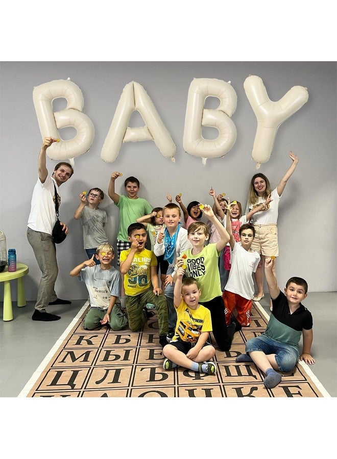 بيابيان بالونات حرف O مقاس 40 بوصة، بالونات رقائق معدنية على شكل حرف O كريمي عملاق، بالونات كبيرة على شكل حرف AZ، بالونات كبيرة من الألومنيوم باللون البيج على شكل حرف O بالهيليوم لأعياد الميلاد وحفلات استقبال المولود وحفلات الزفاف وحفلات الذكرى السنوية - Image 4