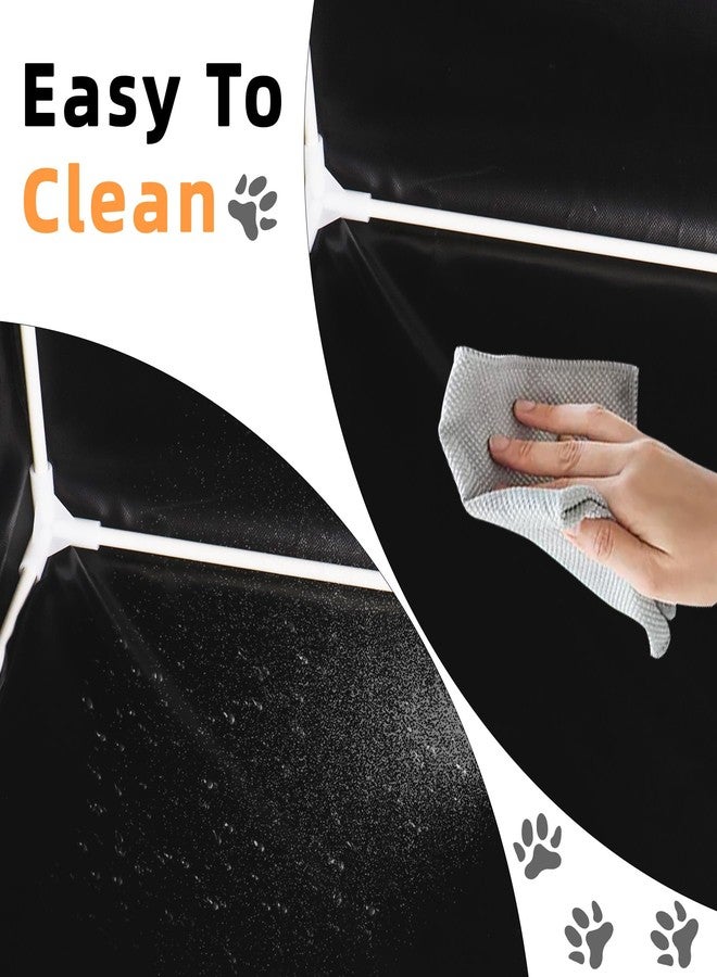 Dmnnlp Dog Pee Pad Holder with High Walls - 35"x29"x17.3" No-Splash Indoor Potty Tray, Foldable Dog Litter Box for Small/Medium Dogs Puppy Potty Training (Black) - Image 4
