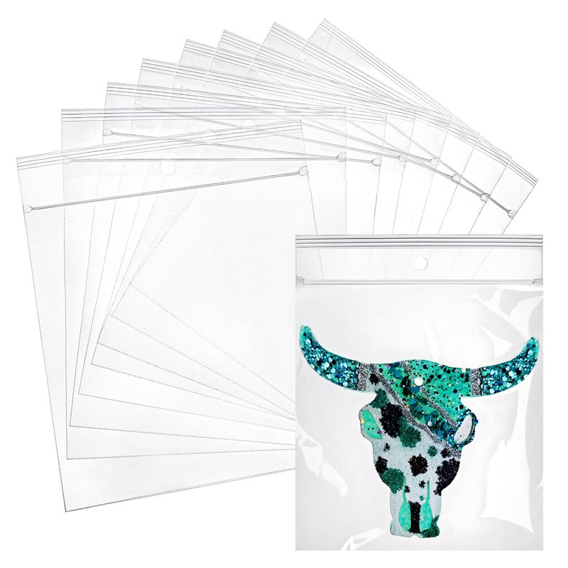 MUBYOK 6" x 6" Ultra Clear Plastic Reclosable Zip Bags for Car Freshie-Polypropylene Bags with Hang Hole for Display-2 mil Thick with Resealable Lock Seal Zipper(Pack of 100) - Image 1