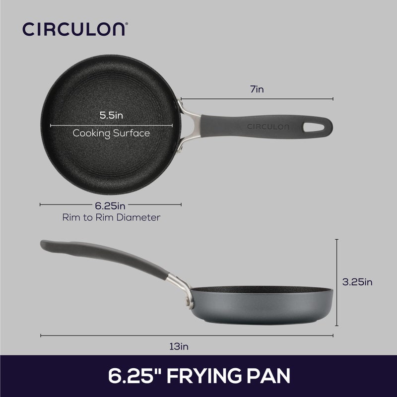 Circulon A1 Series with ScratchDefense Technology Nonstick Induction, Mini Frying Pan/Skillet, Metal Utensil Safe, 6.25 Inch Open Fry Pan - Graphite - Image 2