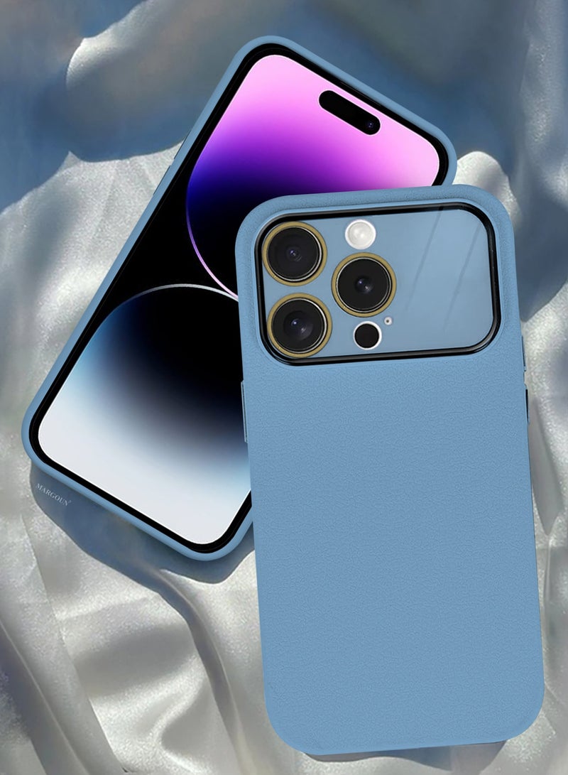 Hard Silicone Case Cover for Apple iPhone 14 Pro - Cover with Camera Protection Bumper - Auto Focus Design - Light Blue - Image 4