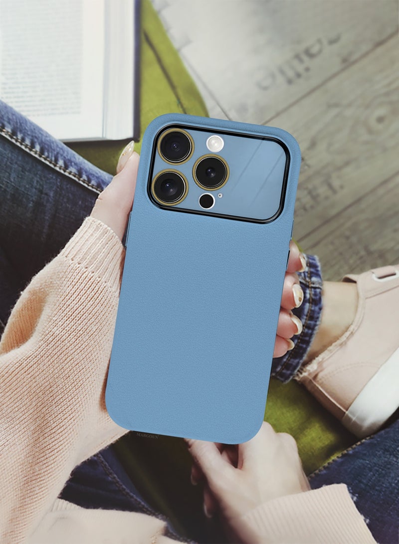 Hard Silicone Case Cover for Apple iPhone 14 Pro - Cover with Camera Protection Bumper - Auto Focus Design - Light Blue - Image 5