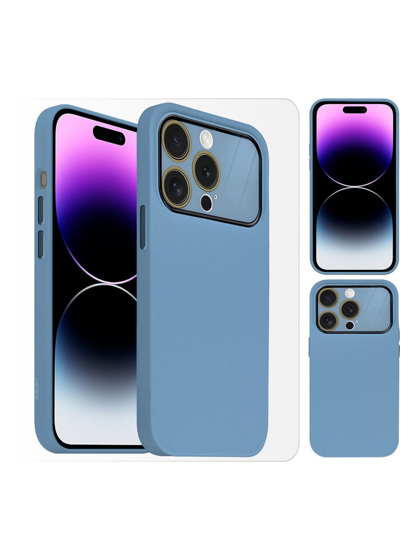 Hard Silicone Case Cover for Apple iPhone 14 Pro - Cover with Camera Protection Bumper - Auto Focus Design - Light Blue - Image 1