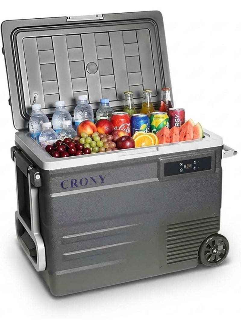 Crony U65 65L Portable Car Refrigerator, -20°C Freezing, LED Controls, Dual Power, Wheeled Design - Image 1