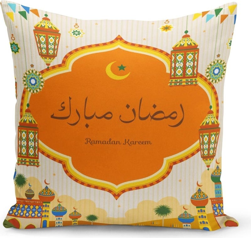 Filamente Ramadan Special Patterned Double Sided Digital Printed Cushion Cover 
